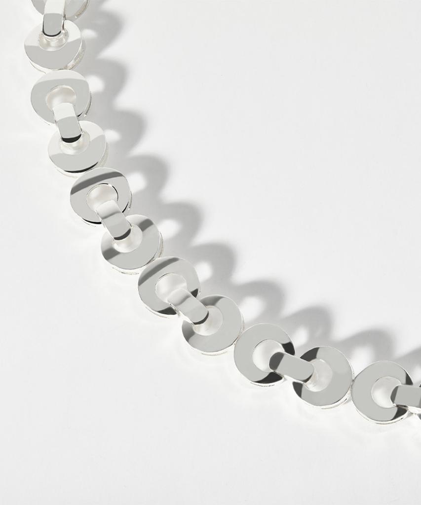 Helene Jewelry Silver 925 Crescent Circle Link Silver Bracelet
