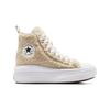 Converse Chuck Taylor All Star Move Platform High GS Sherpa - Beach Stone Kids Sneakers Cream White Black A06794C