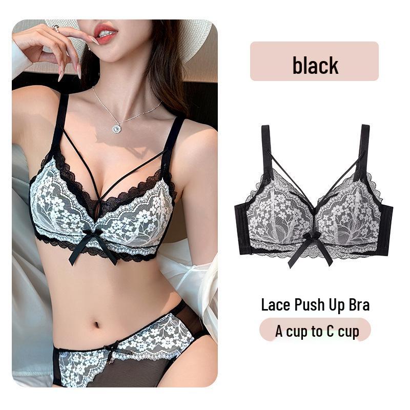 Элегантный кружевной модальный регулируемый комплект бюстгальтера - Сексуальный и соблазнительный в красном