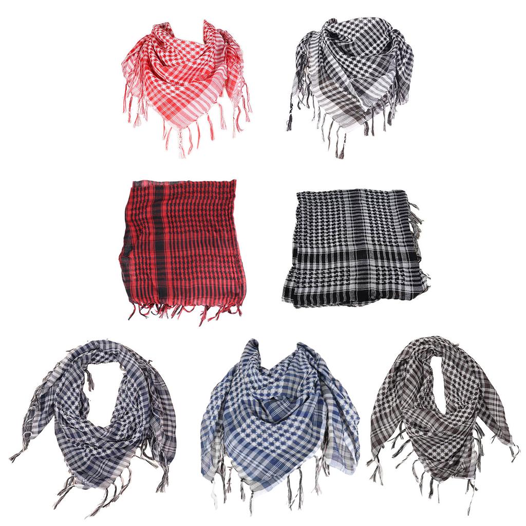 Muslims Arab Scarf Shemagh Head Scarf Ethnic Arabian DubaiSaudi Neckwrap Breathable Desert Headwrap Keffiyeh Hijab Scarf