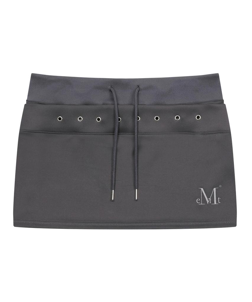 Mucent Stria Punched Eyelet Banding Mini Skirt (2 Colors)