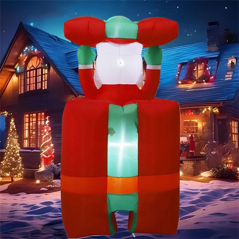 Christmas Decoration Up and Down Chimney Santa Claus Inflatable Toys with LED Light 1.5M Inflatable Model Indoor Outdoor Decor