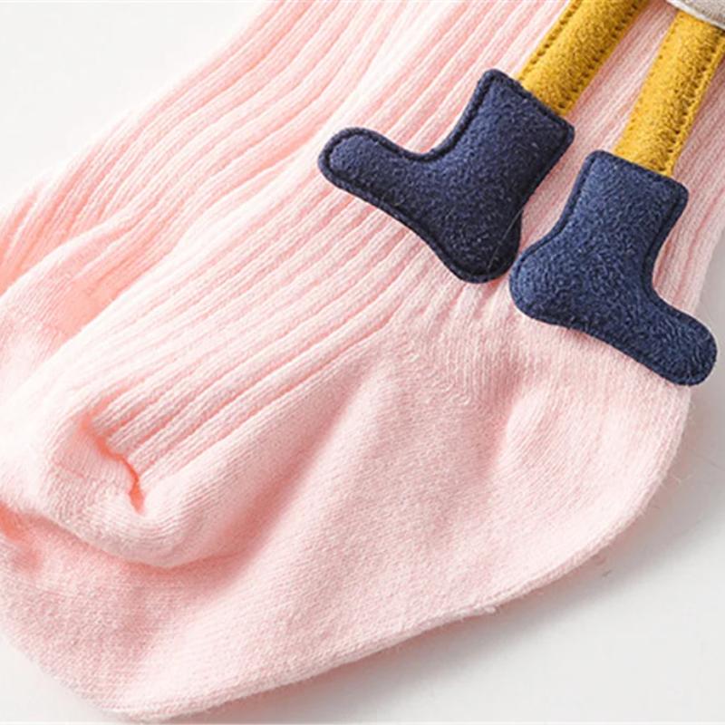 Вязаные колготки для девочек, однотонные детские колготки с рисунком кролика, хлопковые мягкие детские колготки для девочек, осень-зима, 1-7 лет, брюки, новые