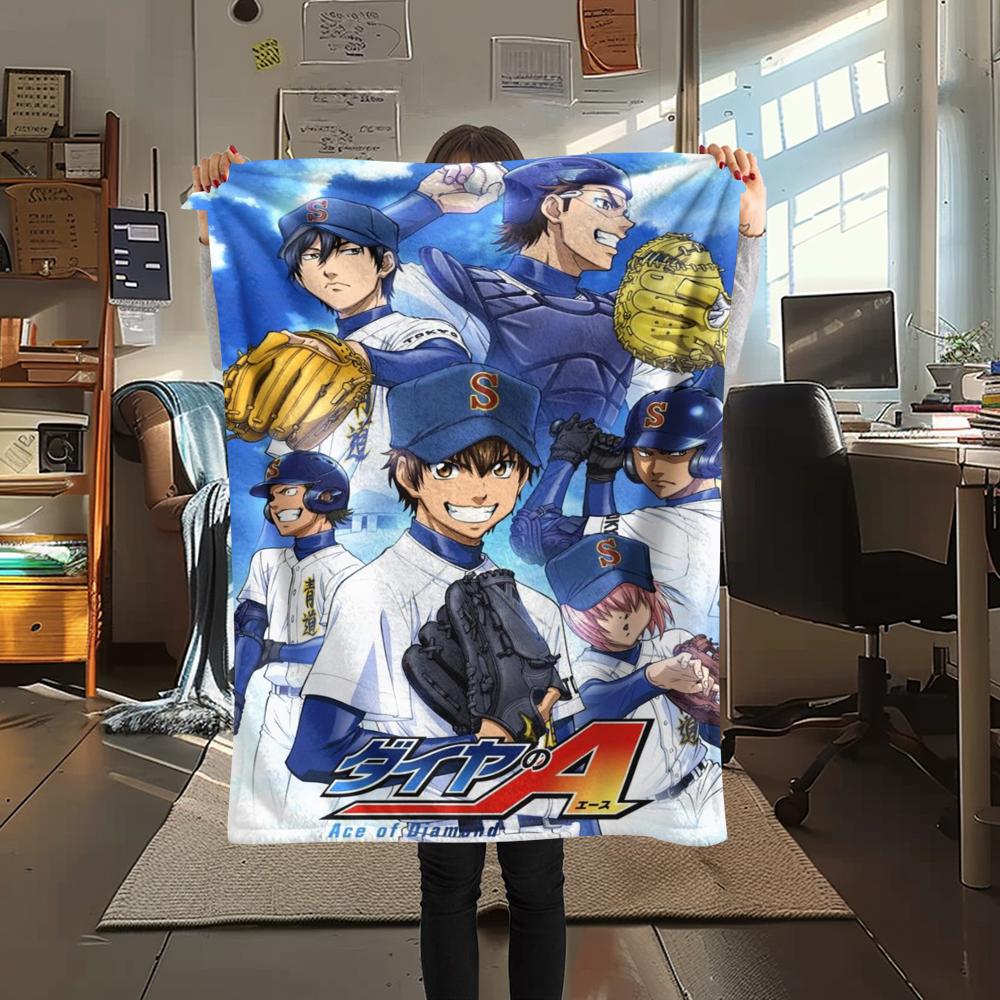 1Pc Ace of Diamond Print Flannel Blanket, High quality Comfortable for All Seasons, Home Decor, Warmth and Comfort, Perfect for Christmas Gifts