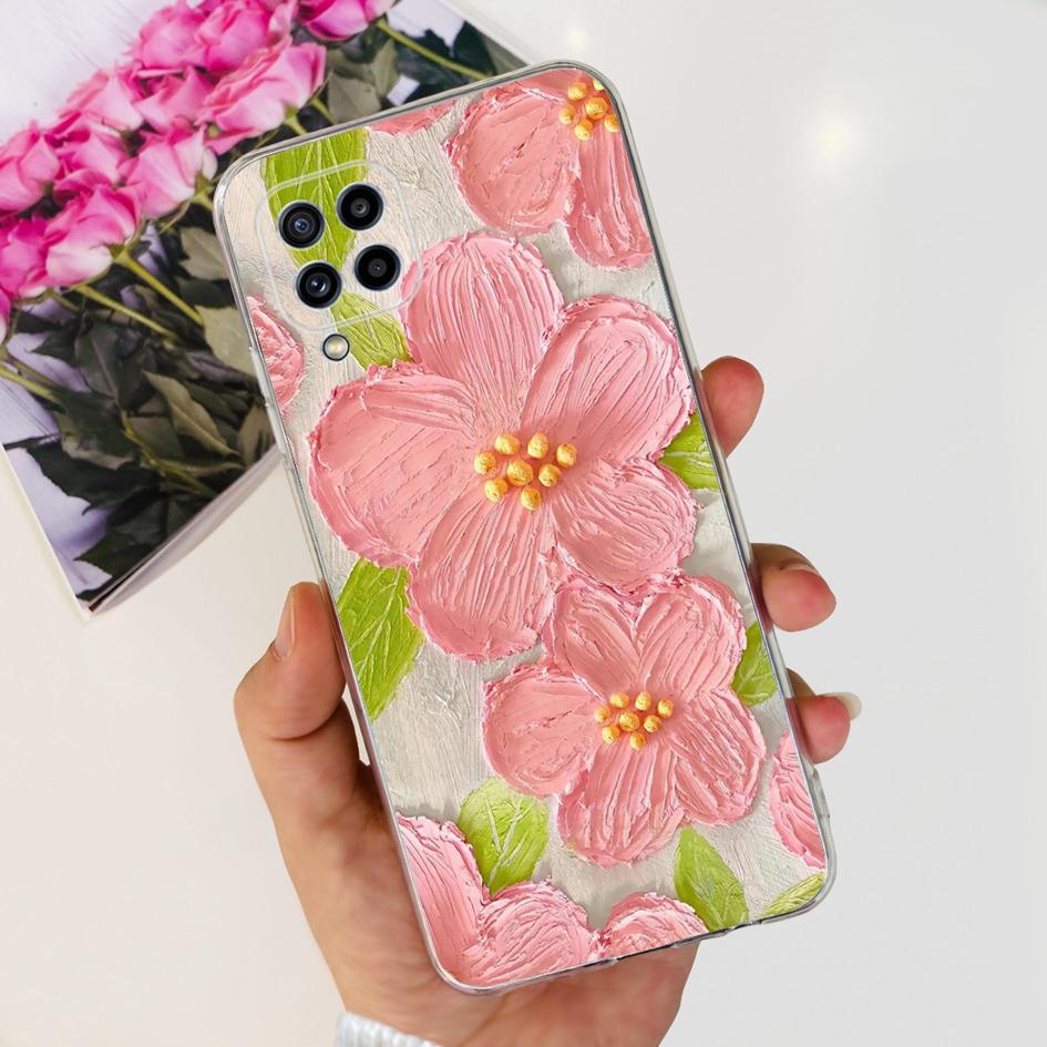 Чехол для Samsung M32 Чехол Galaxy M32 SM-M325F Милый Модный Цветок Мультяшный Мягкие Чехлы Для Samsung M22 F22 M52 5G SM-M526B Бампер