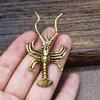 Pure Brass Artificial Lobster Miniature Figurines Vintage Ornament Fish Tank Landscaping Ornaments Office Desktop Decor Ornament