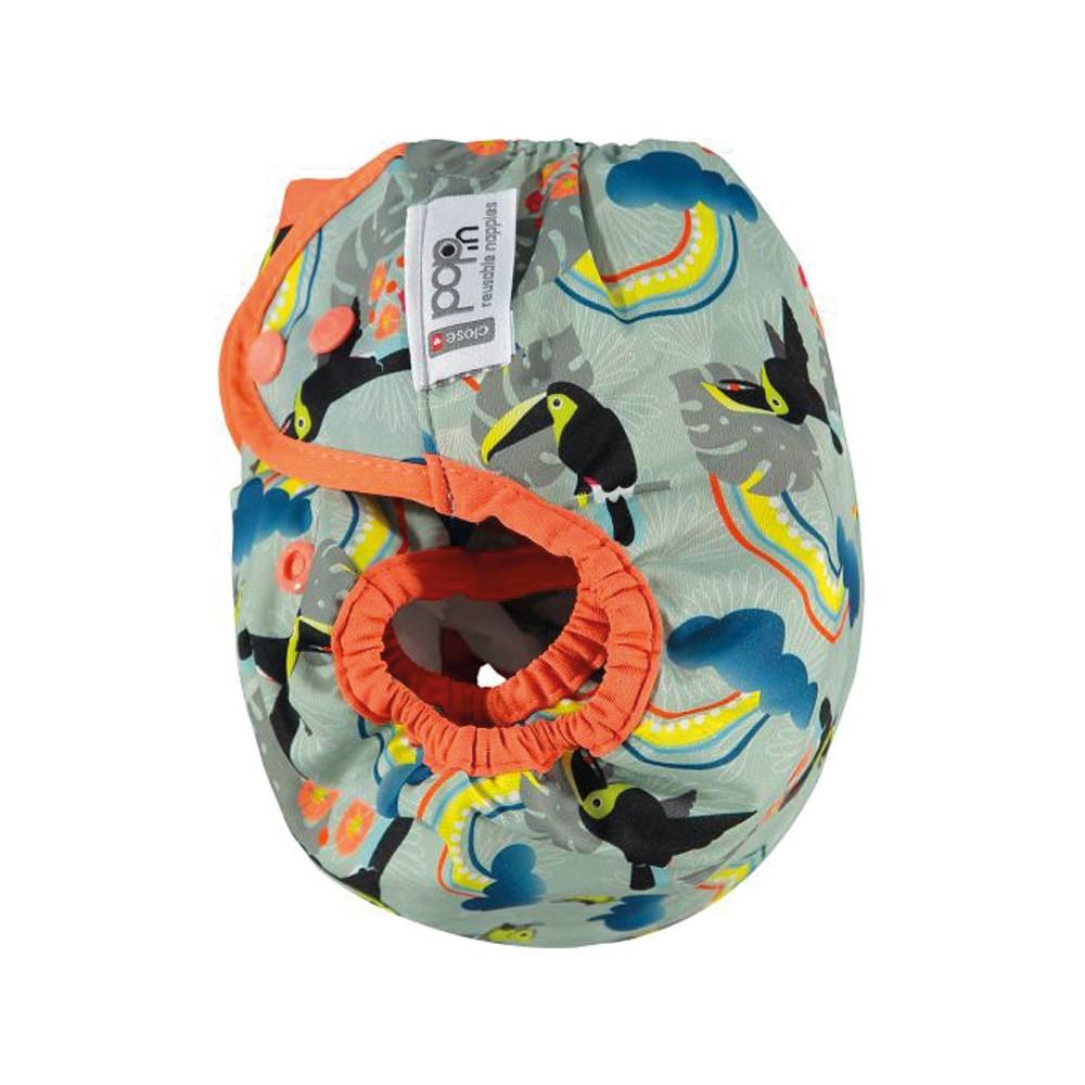 Close, Waterproof, Safe, Comfortable Baby Swaddle with Snaps, Toucans