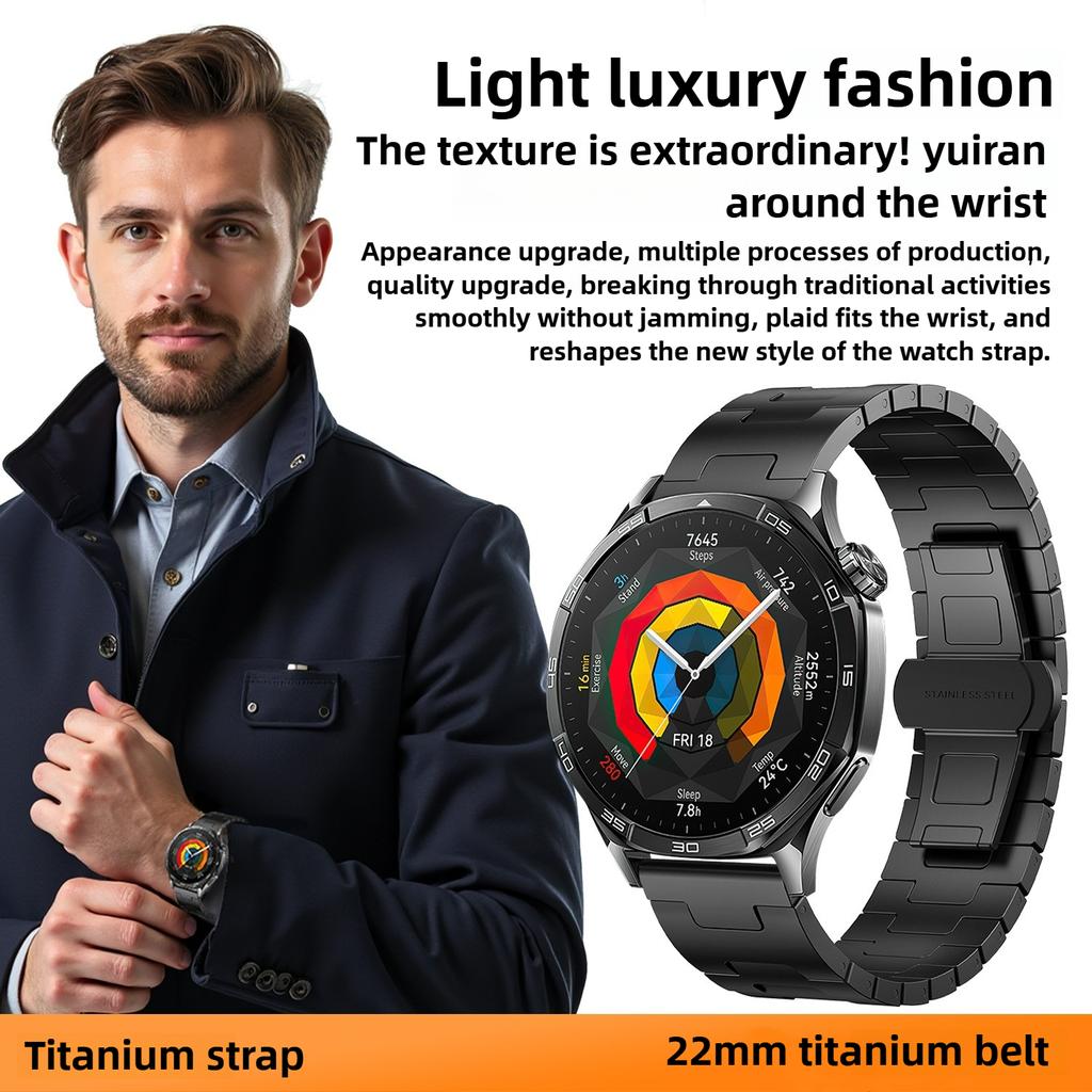 22 мм роскошный титановый ремешок для Samsung Galaxy Gear S3 STitanium сплав ремешок металлический браслет для Huawei GT5 5Pro 4 3 2e 46MM Correa