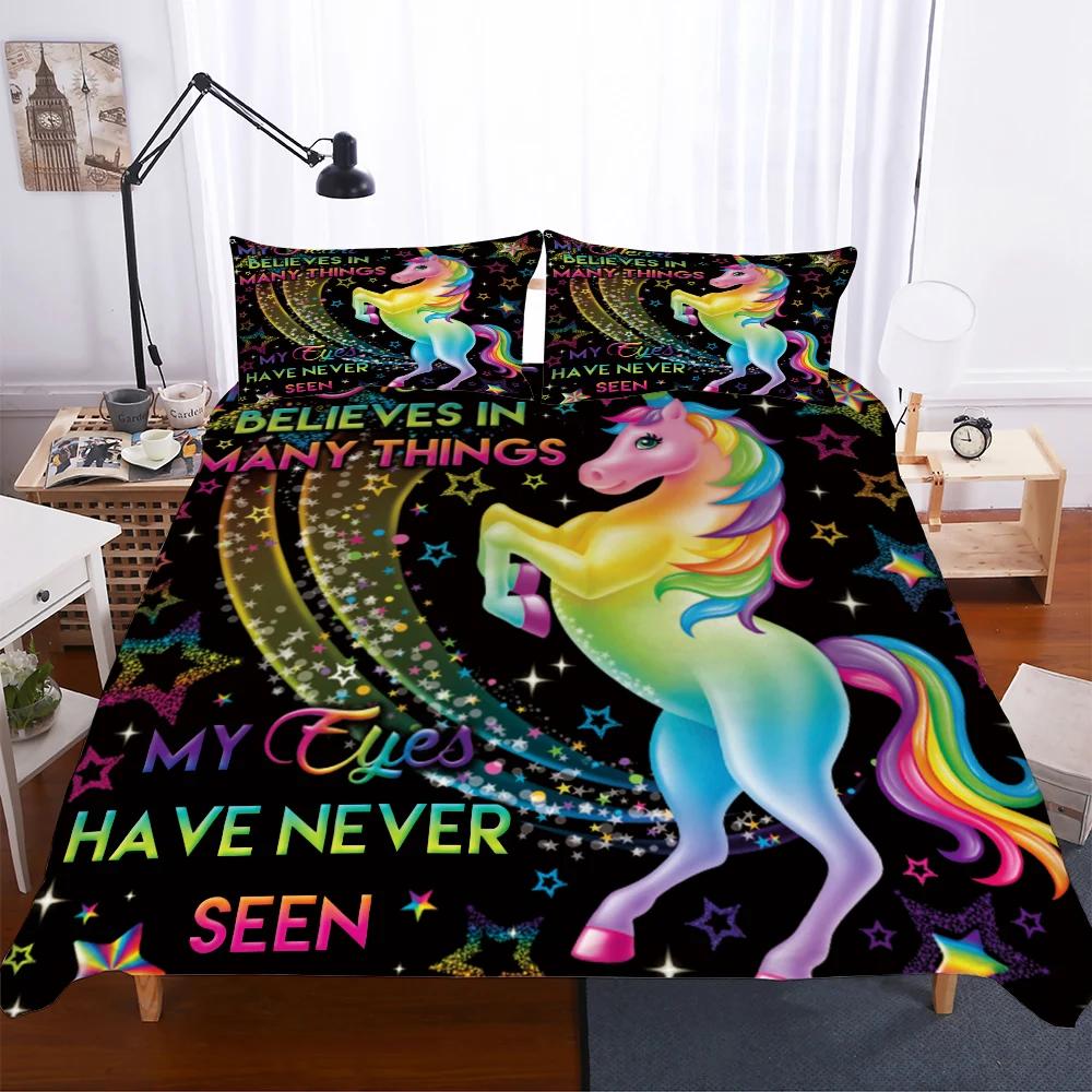 Супермягкие зимние комплекты покрывал для кровати 135x200 140x210см Твин Детская кроватка Постельное белье Двуспальный Односпальный комплект Единорог Кроватка Детское постельное белье 3d