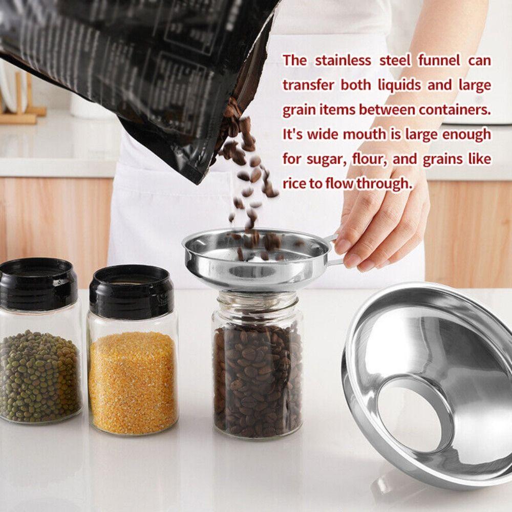 Воронка для варенья из нержавеющей стали с широким горлом и большим отверстием, прочная кухонная воронка
