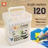 Acrylic Marker Set - 120 Colors, Opaque & Washable, Ideal for Primary & Secondary Students' Art Projects