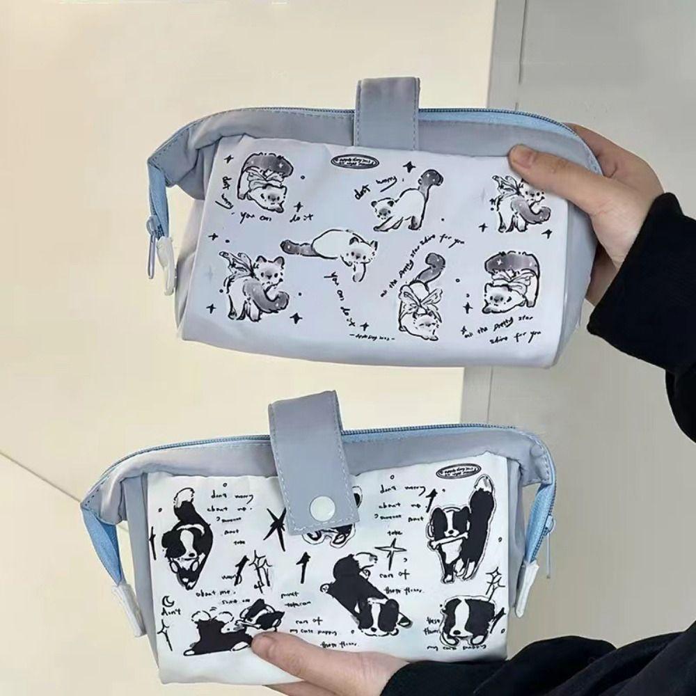 Сумка для ручек с рисунком милой собаки, креативный чехол для хранения канцелярских принадлежностей, школьные принадлежности