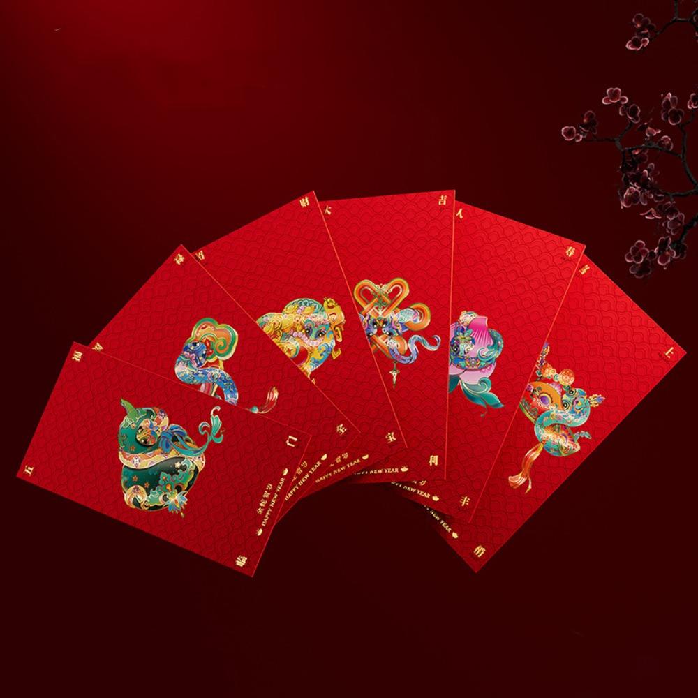 5/6/8pcs Cartoon Red Packet Traditional Luck Pocket Red Envelope  Birthday