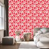 Cow Patches Wallpaper Coral, Red and White for Living Room and Bedroom 50x1000