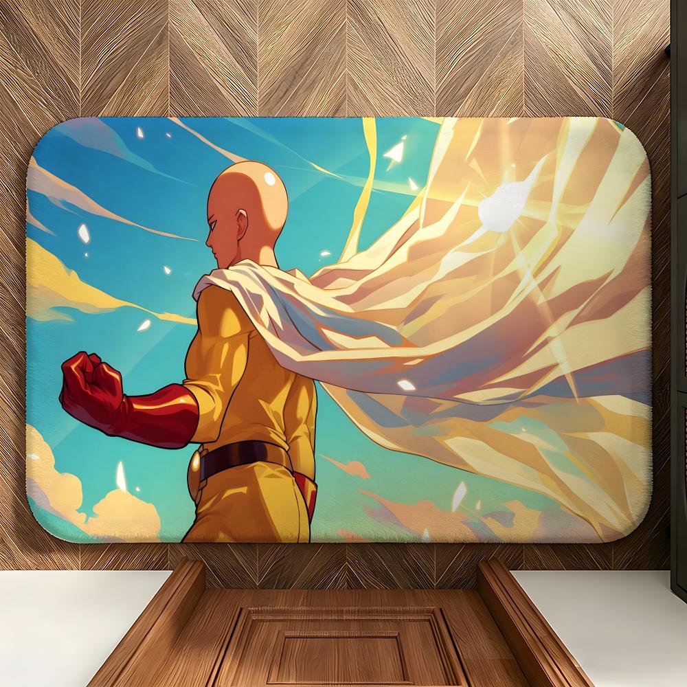 Аниме One-Punch Man Коврик для пола Мягкий фланелевый коврик для пола Подходит для прихожих, гостиных, спален и ванных комнат