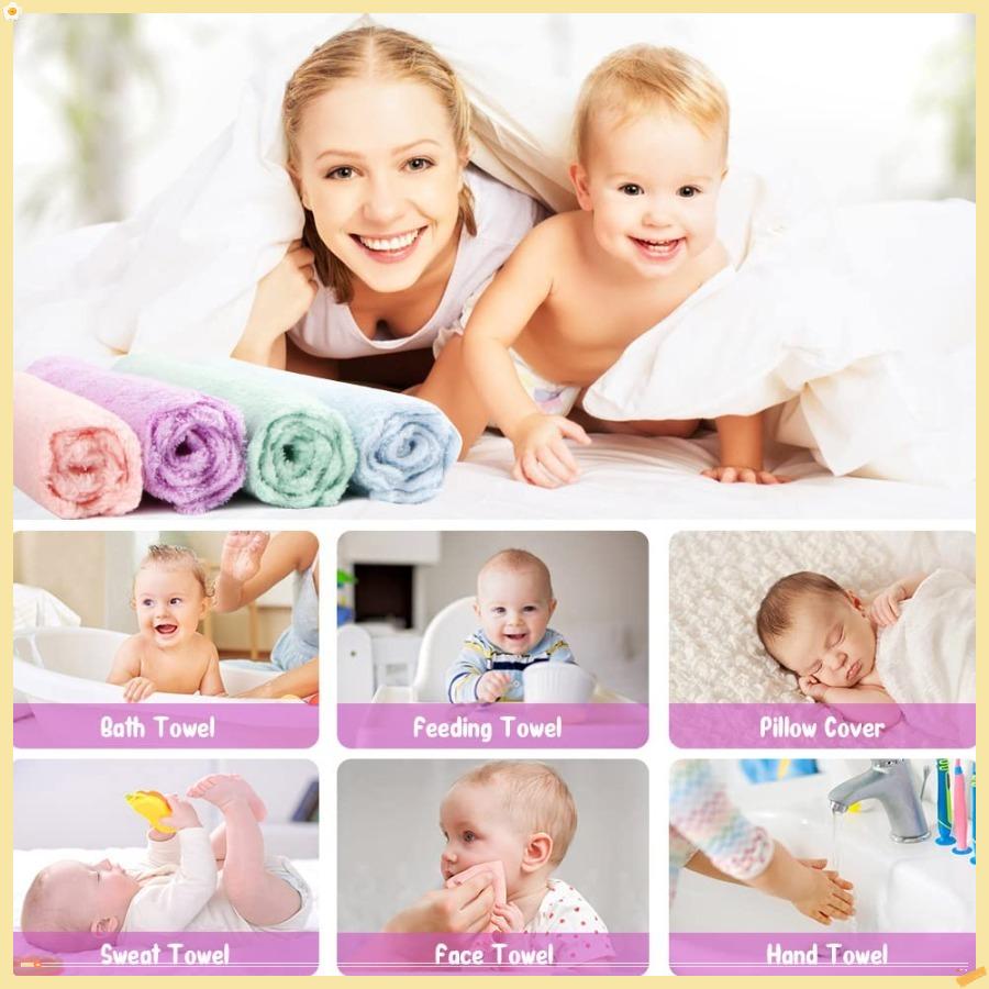 Детские мочалки, 24 шт.(7''x9''), Детские полотенца из микрофибры кораллового флиса, Супермягкие и впитывающие салфетки для новорожденных