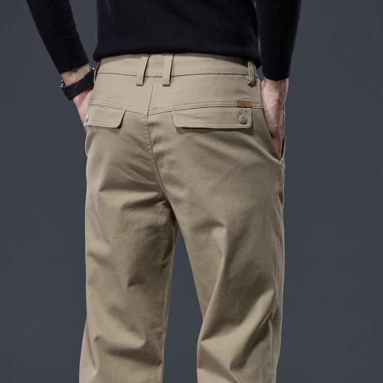 Новые Осенние Мужские Повседневные Брюки Прямого Кроя Slim Fit, Устойчивые к Сминанию, Эластичные, Универсальные, Высококачественная Верхняя Одежда, Брюки