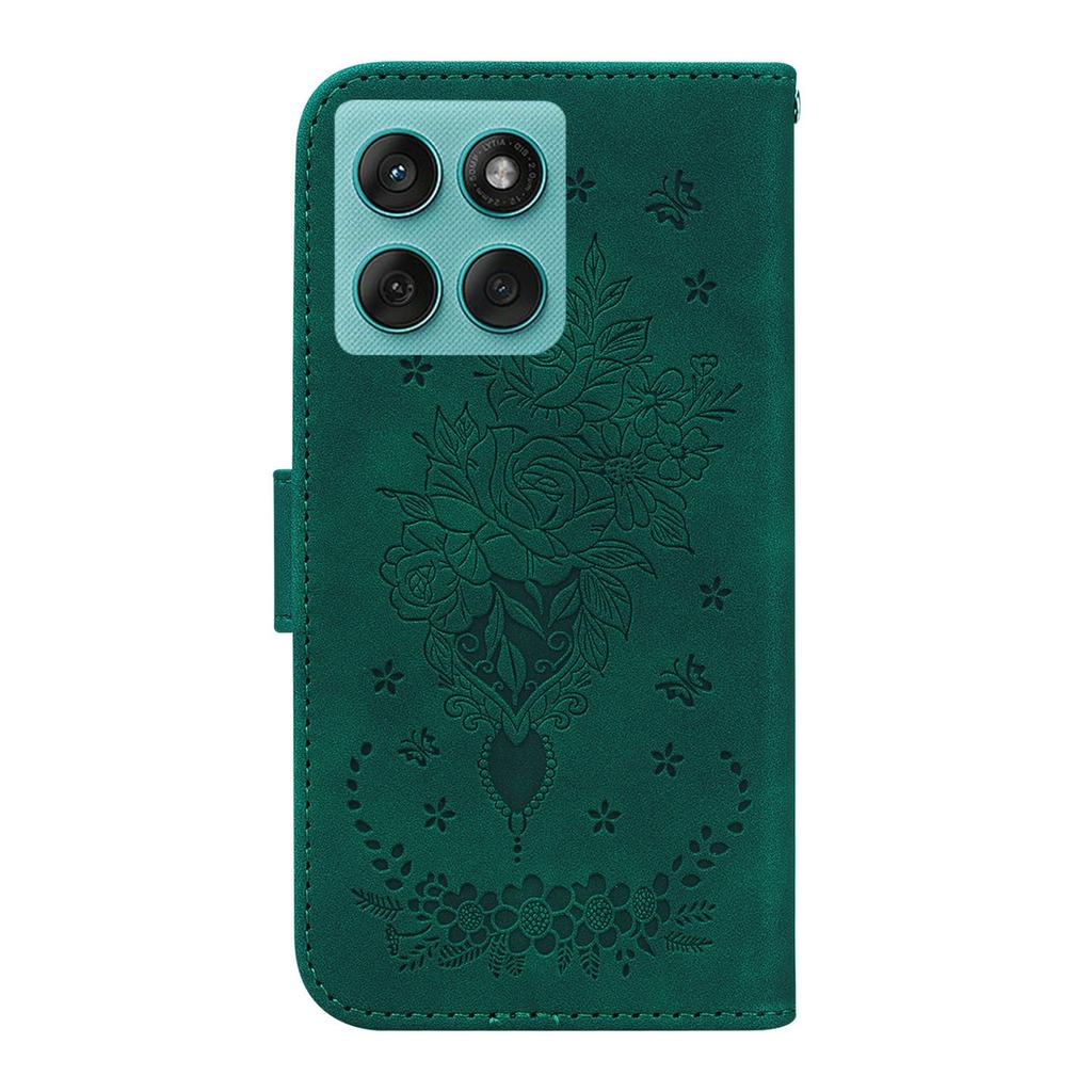 For Motorola Edge 60 5G/60 Fusion 5G Case PU Leather Wallet Phone Cover Butterfly Flower Imprint