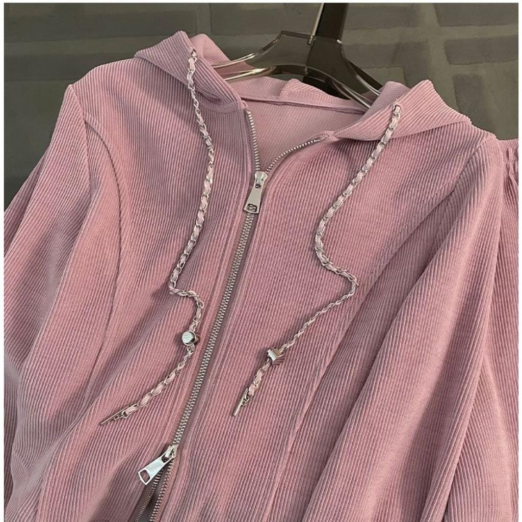 Повседневный, Спортивный костюм, Женский, Свободный, Короткий, Худи, Разрезной, Брюки с широкими штанинами, Комплект из двух предметов