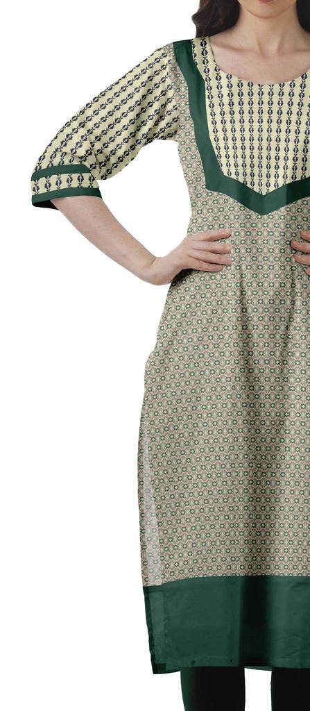 Moomaya Дизайнерская прямая женская туника Kurti с принтом, длинная индийская туника