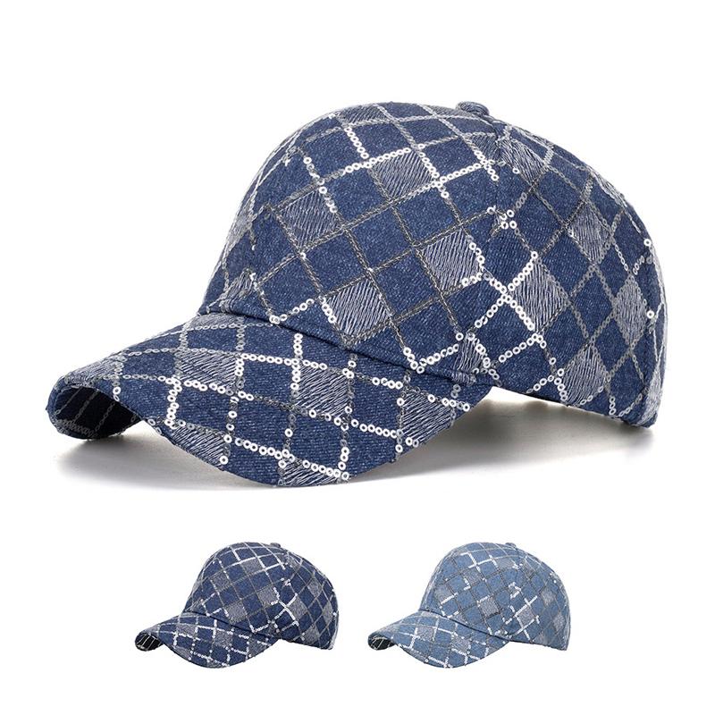 Мужская бейсбольная кепка с блестками в клетку, женская шляпа от солнца, панамская кепка с хвостиком, шляпа с козырьком, шляпа Snapback