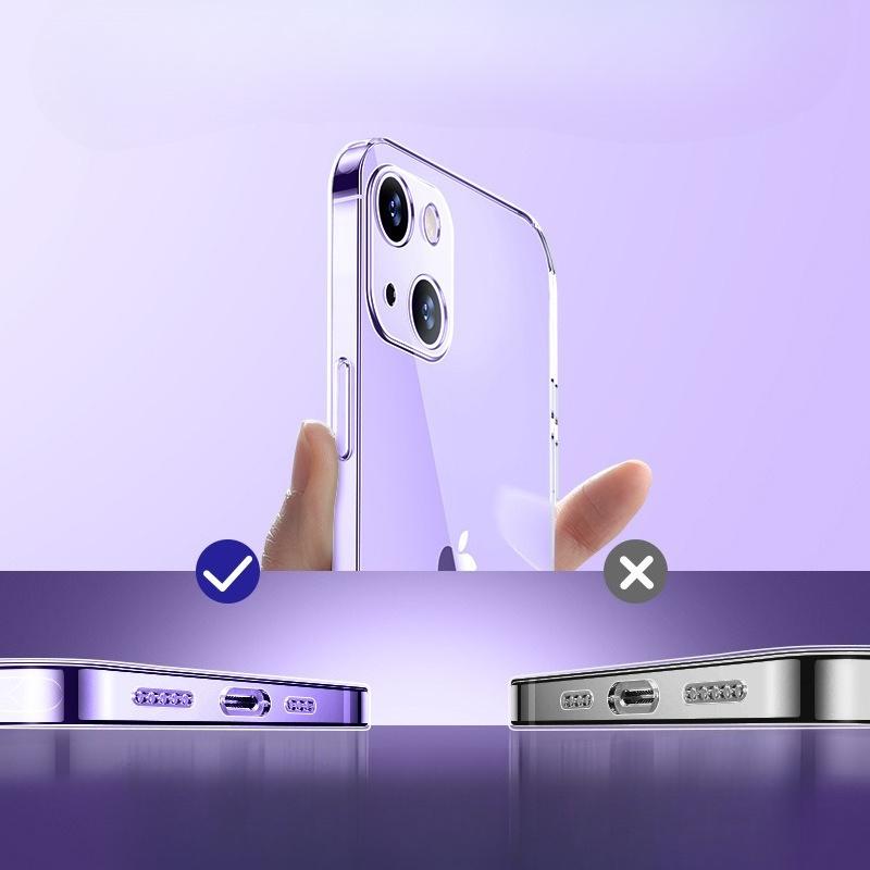 Подходит для чехла для телефона Apple 17 ProMax без пожелтения iPhone 15 Новый защитный чехол Прозрачное стекло 16 Жесткий чехол