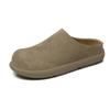 2025 New Designer Retro Soft-soled Half Slippers for Men Summer Autumn Fashion Casual Solid Color Cow Suede Leather Shoes Man