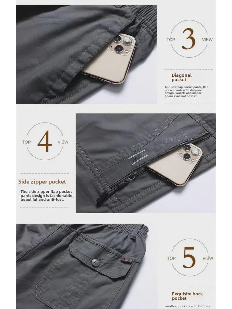 Летние мужские хлопковые шорты длиной три четверти — свободный крой для людей среднего и пожилого возраста