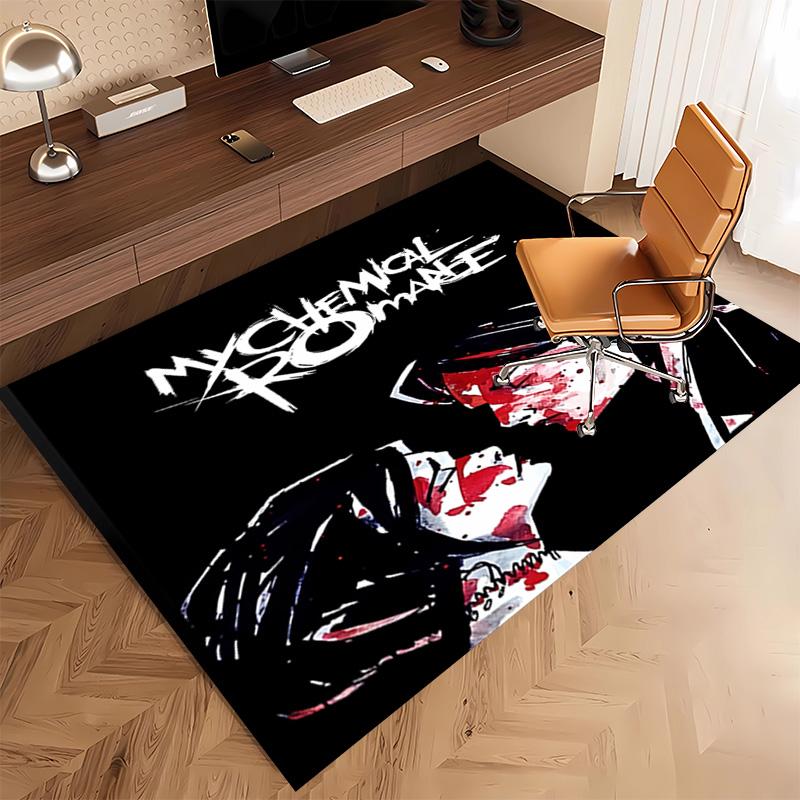 1pc My Chemical Romance Print Area Rug - Soft, Washable Non-Slip Indoor Mat, Living Room, Home Office Decorative Rug,Office Decorative