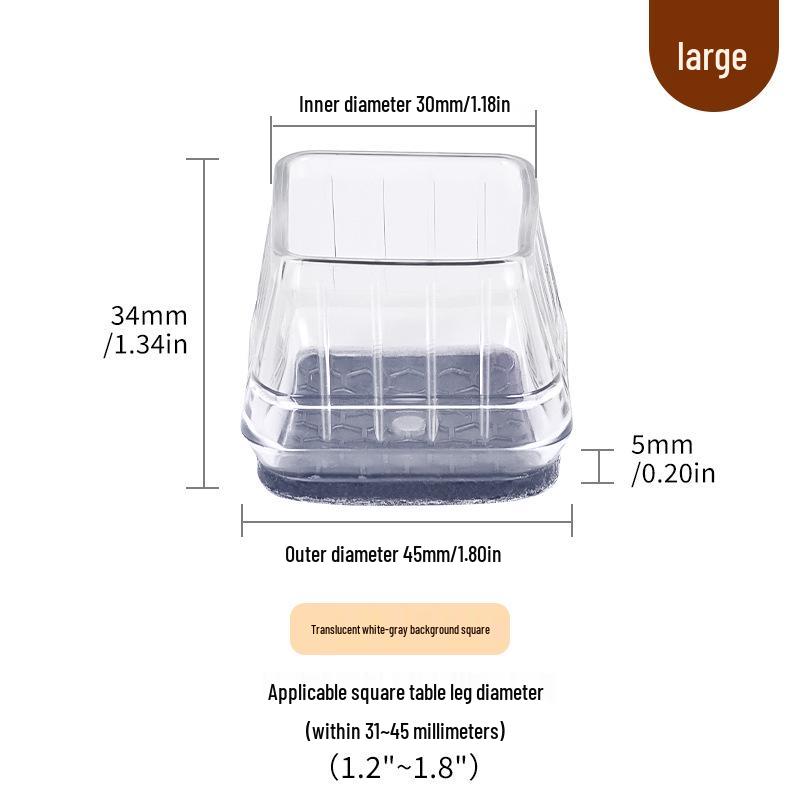 Силиконовые накладки на ножки стульев с фетровыми накладками - Защита мебели и снижение шума