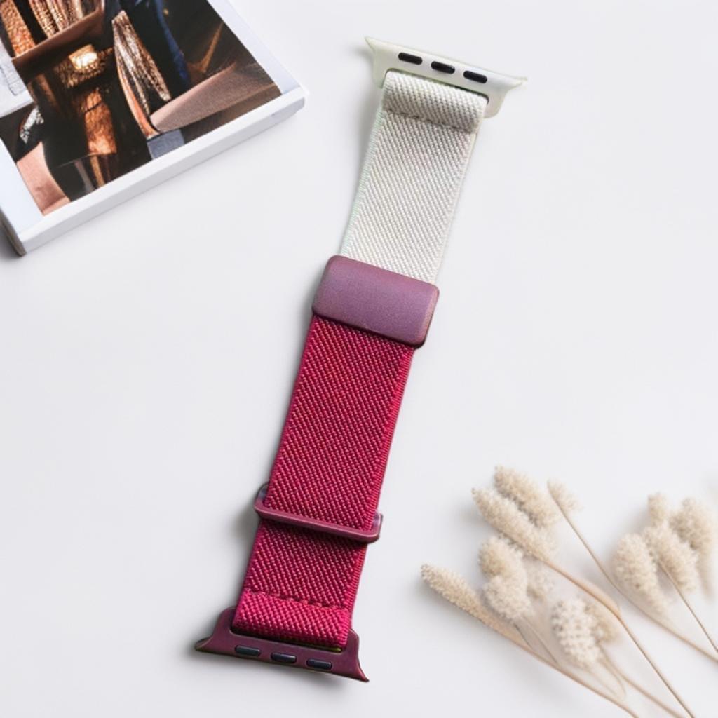 Магнитный ремешок для Apple Watch Band 44мм 45мм 40мм 38мм 49мм Милые двухцветные спортивные нейлоновые эластичные браслеты для iWatch Series11 10
