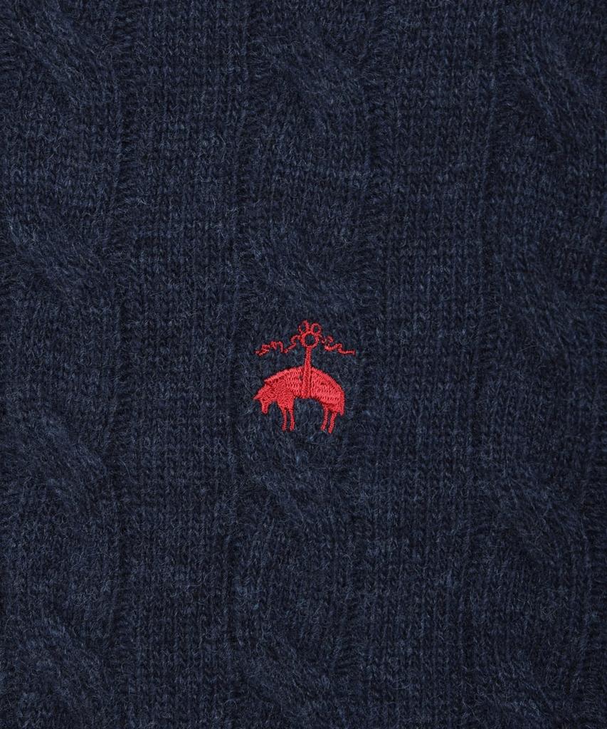 BROOKS BROTHERS Wool Cable Sweater (Navy) (Bbwrmbf401)