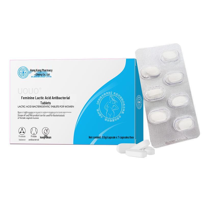 Hong Kong Pharmacy Feminine Lactic Acid Tablets for Vaginal Balance and Odor Control