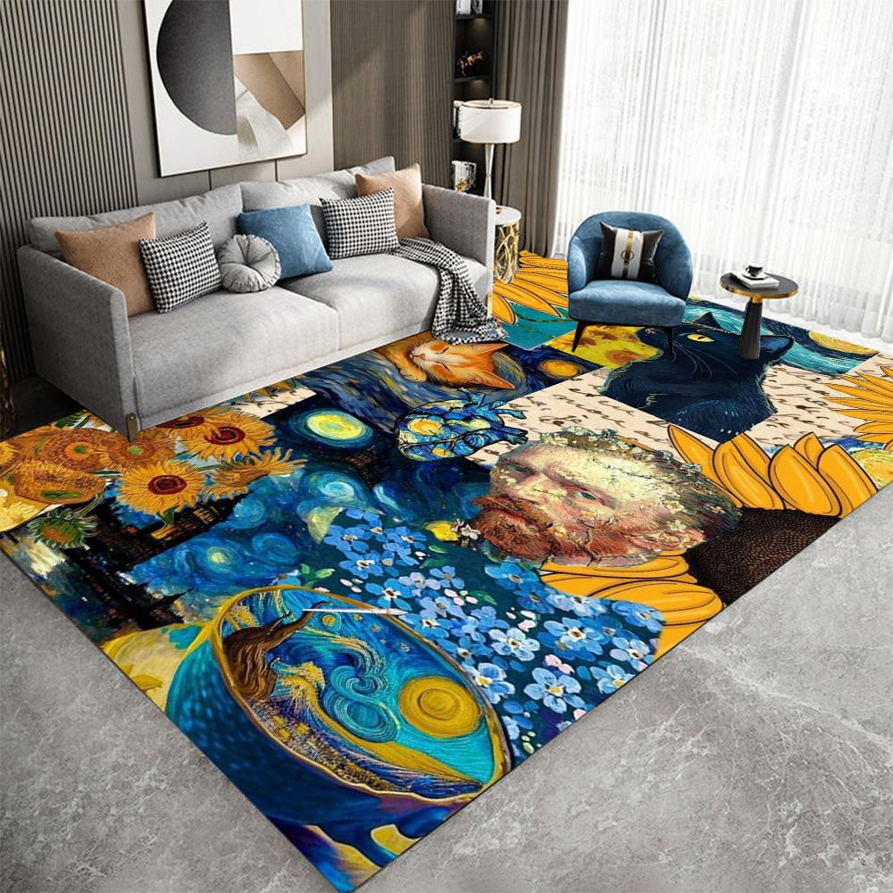 Ковер с петлевым ворсом «Ван Гог», масляная живопись, художественный шедевр, ковер для гостиной, спальни, прихожей, коврики для украшения дома