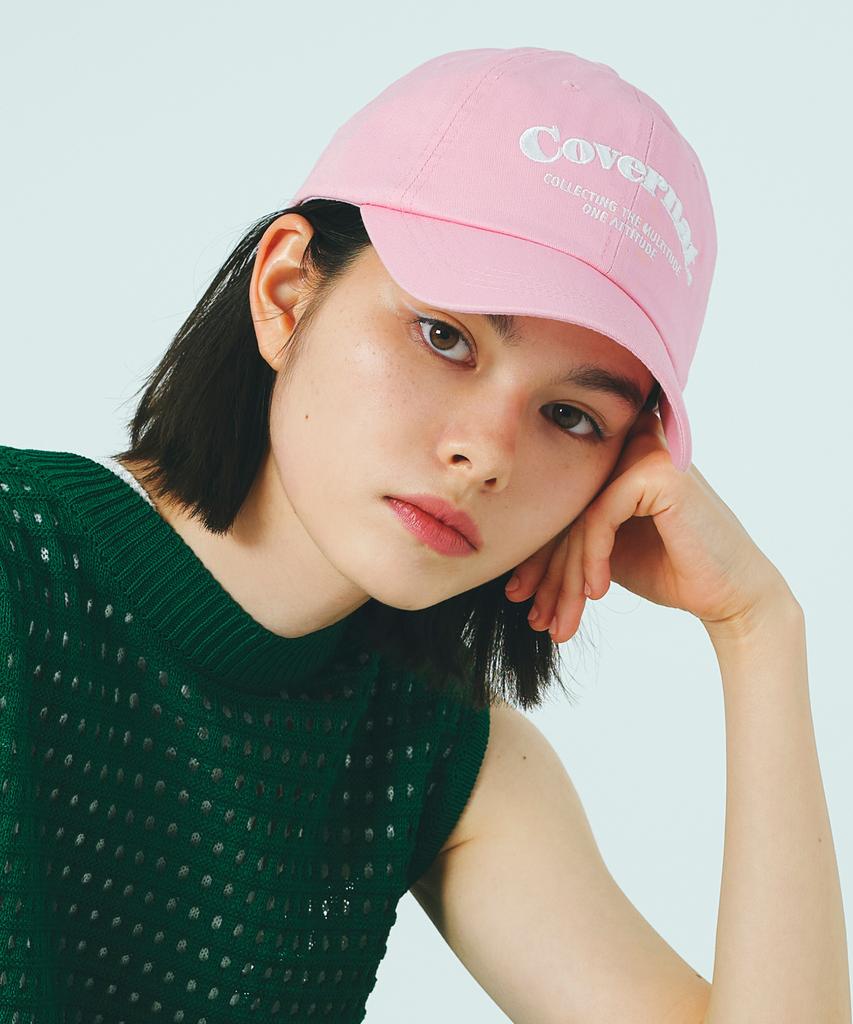 COVERNAT Serif Lettering Ball Cap Pink