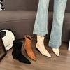 Fashion Women Suede Ankle Boots Heels Shoes Fashion Sexy Pointed Toe Shoes Women Trend Snow Boots