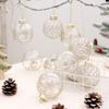 9pcs Christmas Ornament Transparent Painted Christmas Ball Gift Box Multi-Design Festive Holiday Christmas Tree Decorating