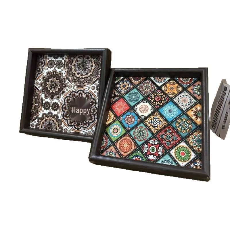 Роскошный плетеный кожаный поднос: Прямоугольная декоративная тарелка для фруктов и украшений