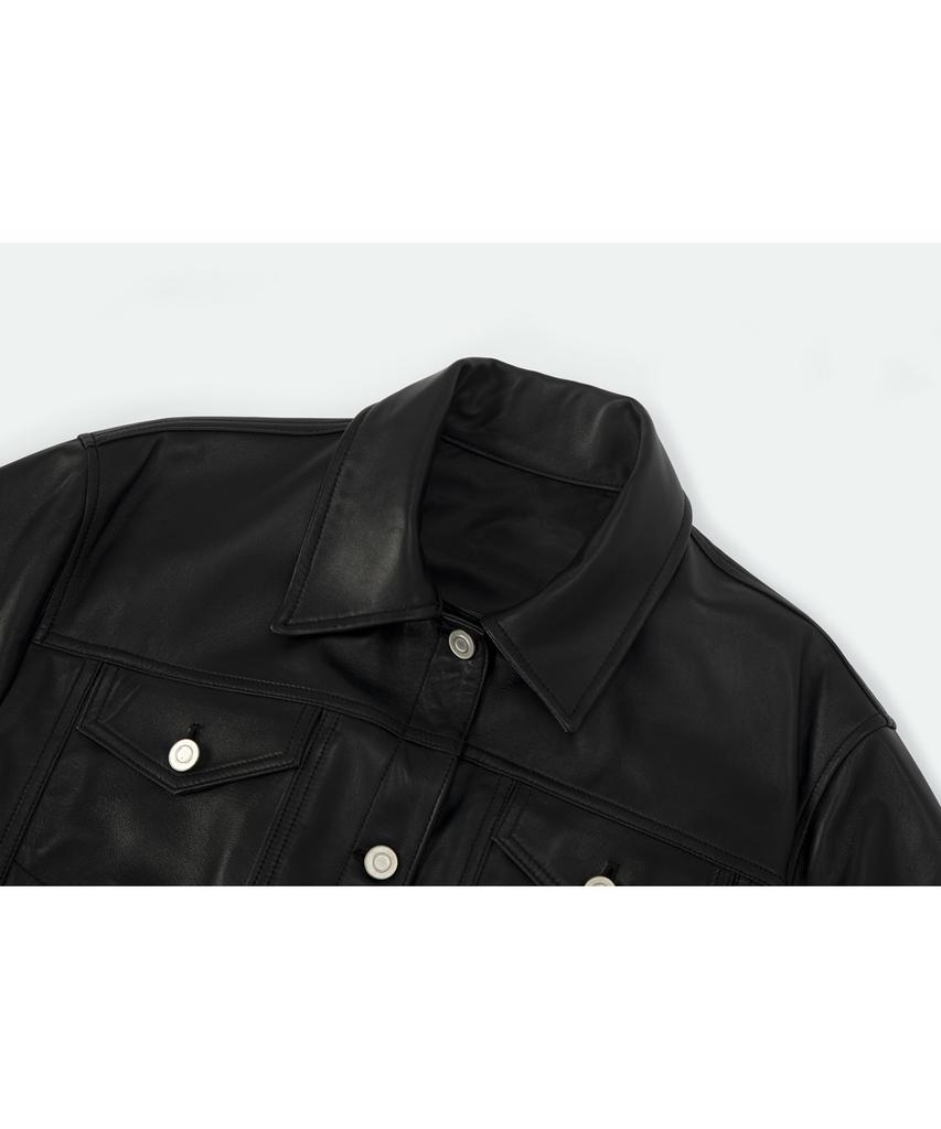 Bttb Real Leather Butt Jacket (Deep Black)