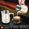 304 Stainless Steel Milk Frothing Pitcher with Spout - Thickened for Professional Latte Art
