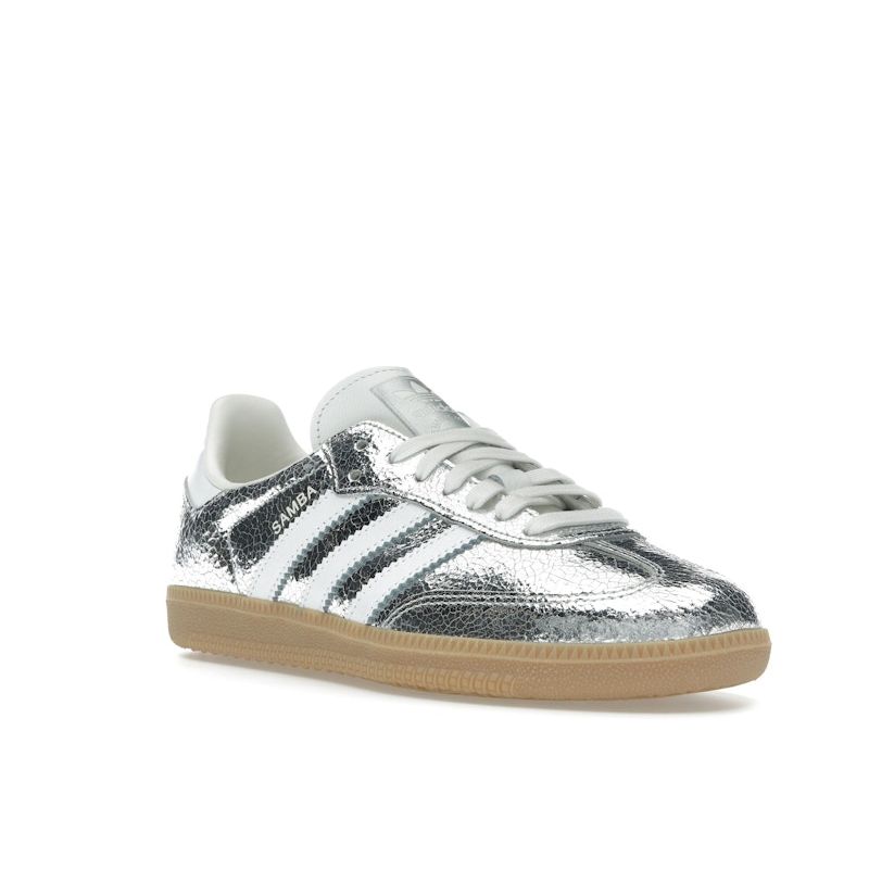 Adidas Samba OG Cracked Metallic Pack - Silver Women Sneakers Silver-Metallic Footwear-White Core-White JR0035