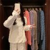 Пижамный комплект из кораллового бархата и жаккарда: Утепленный фланелевый костюм для пар на осень и зиму.
