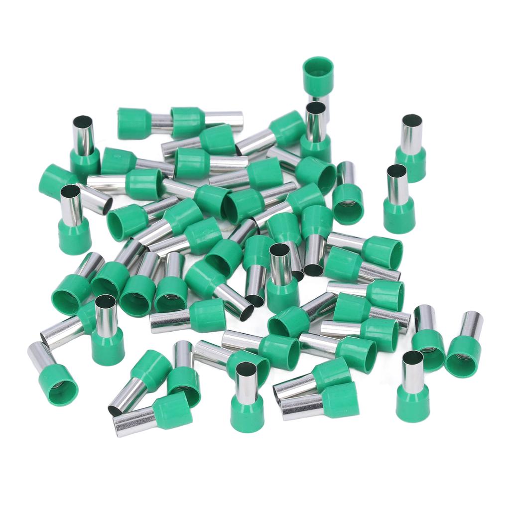 100Pcs Insulated Round Tube Terminal Crimp End Connector for AWG 6 Electrical Wire E16‑12