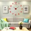 Large Creative Luminous Silent Clock Acrylic Number Decorative Wall Clock DIY Hanging Clock for Bedroom Simple Style