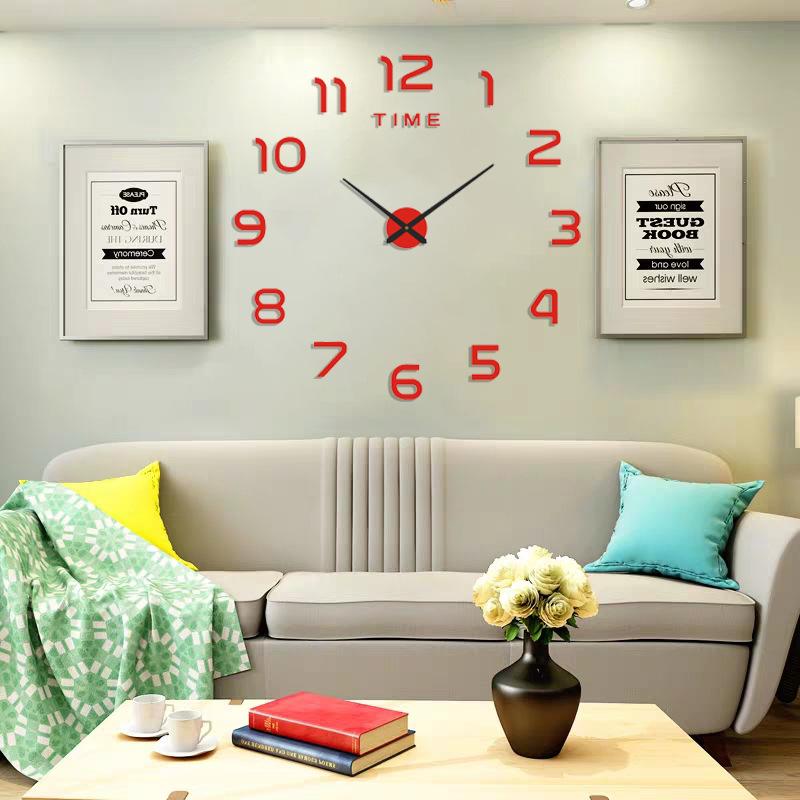 Large Creative Luminous Silent Clock Acrylic Number Decorative Wall Clock DIY Hanging Clock for Bedroom Simple Style