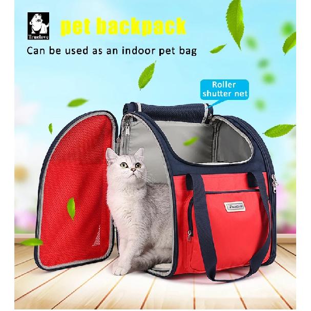 Breathable Foldable Luxury Pet Backpack Truelove TLX1971, Portable Shoulder Travel Carrier Bag for Small Dog Cat Outdoor Trip