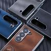 Чехол для телефона Samsung Z Fold7/6: Гальванизированная кожаная подставка для защиты складного экрана (Подходит для моделей 5/4/3)