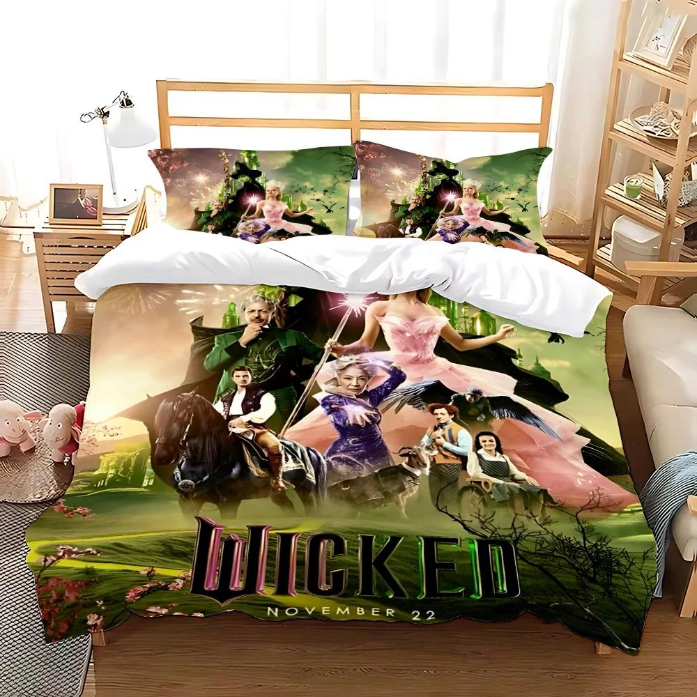 W-Wicked Movie Witch Bedding Set Duvet Cover Set King Queen Twin Double Size Comforter Cover Set For Home Decor With Pillowcase