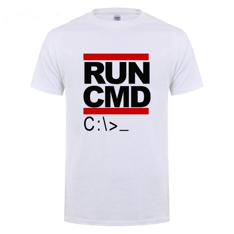 2026 Run Cmd Computer Programmer Tshirts Funny Birthday Gift for Man Boyfriend Husband Summer Short Sleeve Cotton T-Shirt Women Casual Tee Top