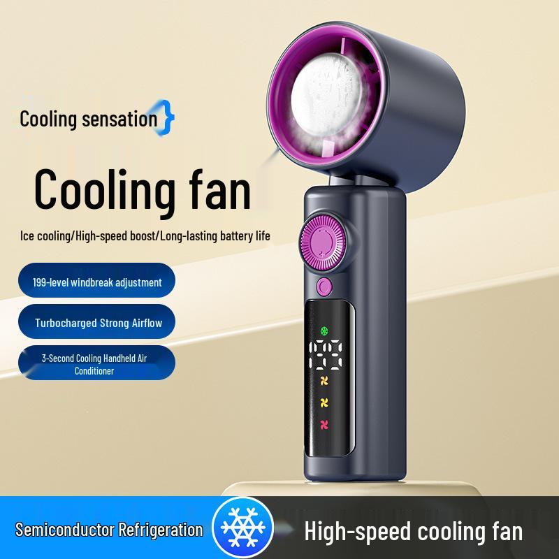 Portable Silent Cooling Mini USB Rechargeable Handheld Fan with Ice Pack